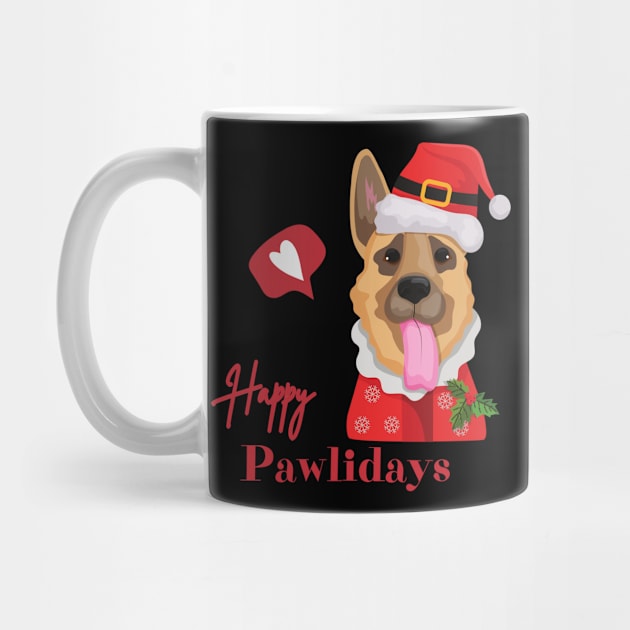 Happy Pawlidays Christmas Dog by idezL